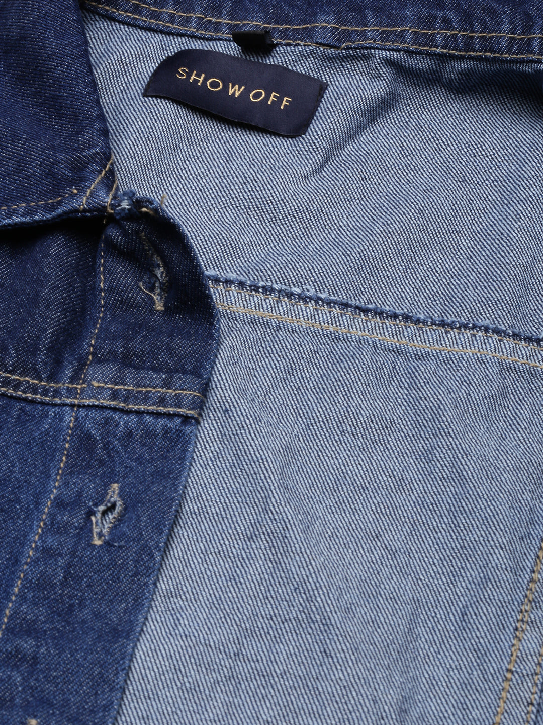 Women's Navy Blue Washed Cotton Denim Jacket