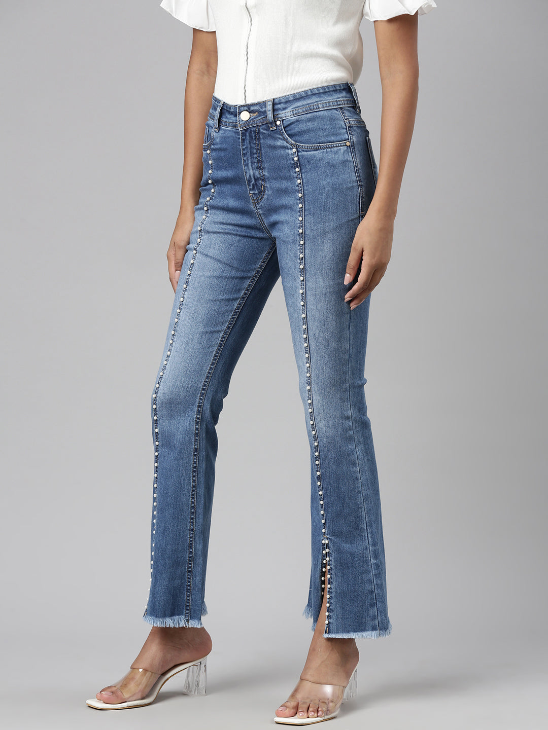 Women Blue Bootcut Denim Jeans