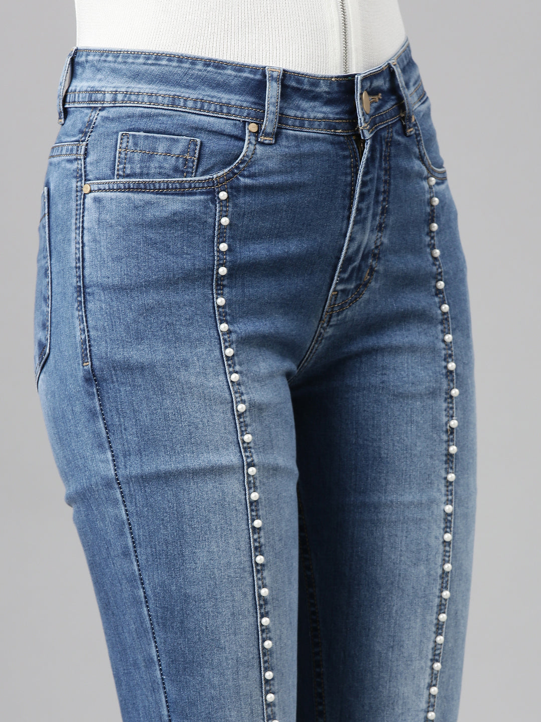 Women Blue Bootcut Denim Jeans