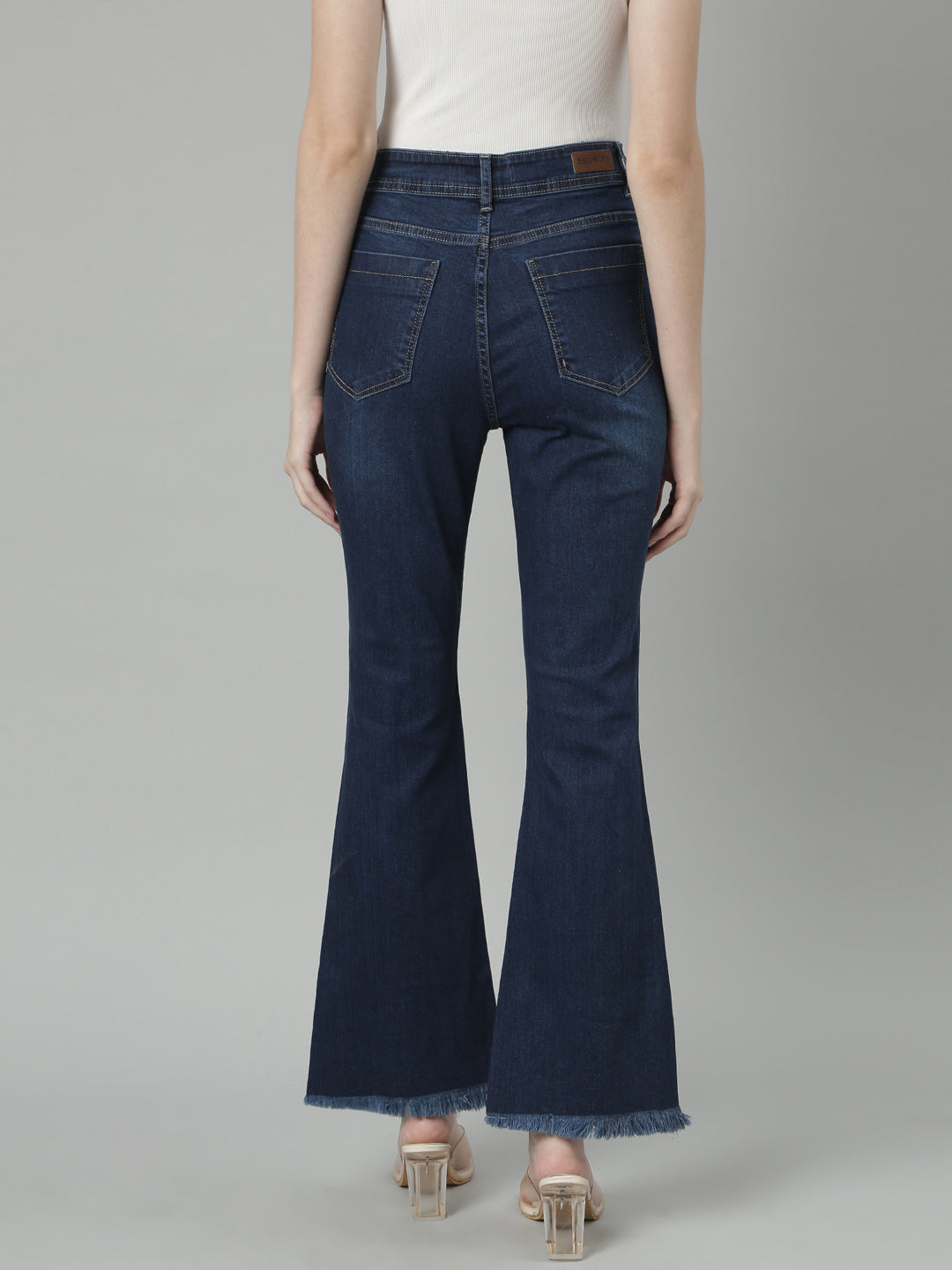 Women Navy Blue Bootcut Denim Jeans