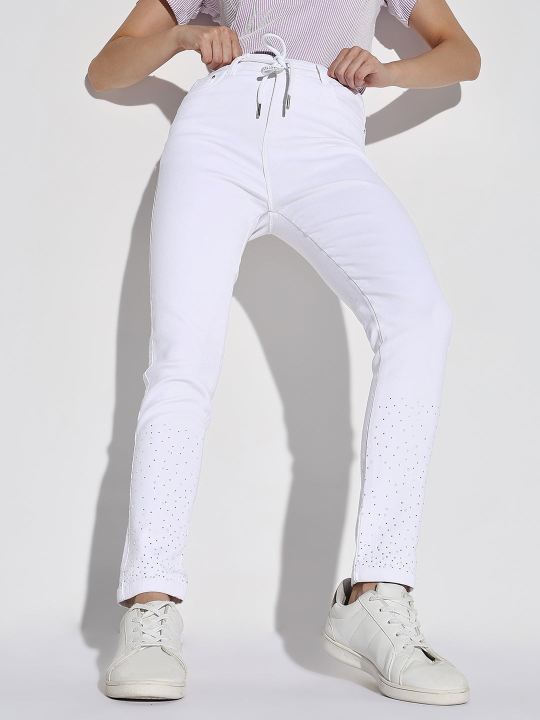 Women White Slim Fit Jeans