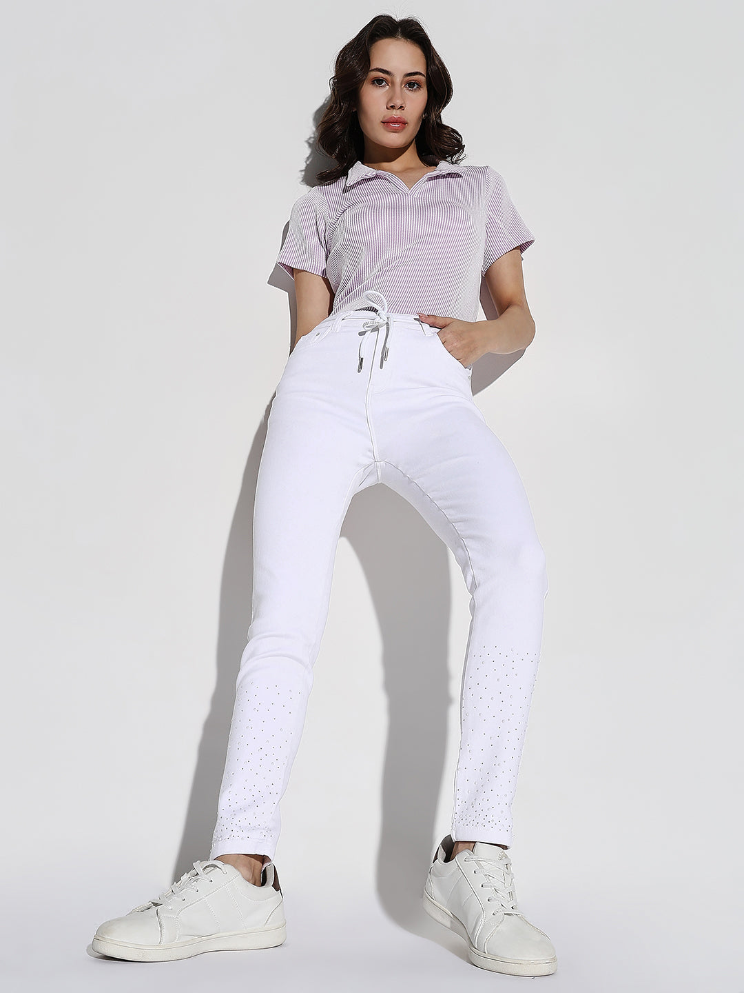 Women White Slim Fit Jeans