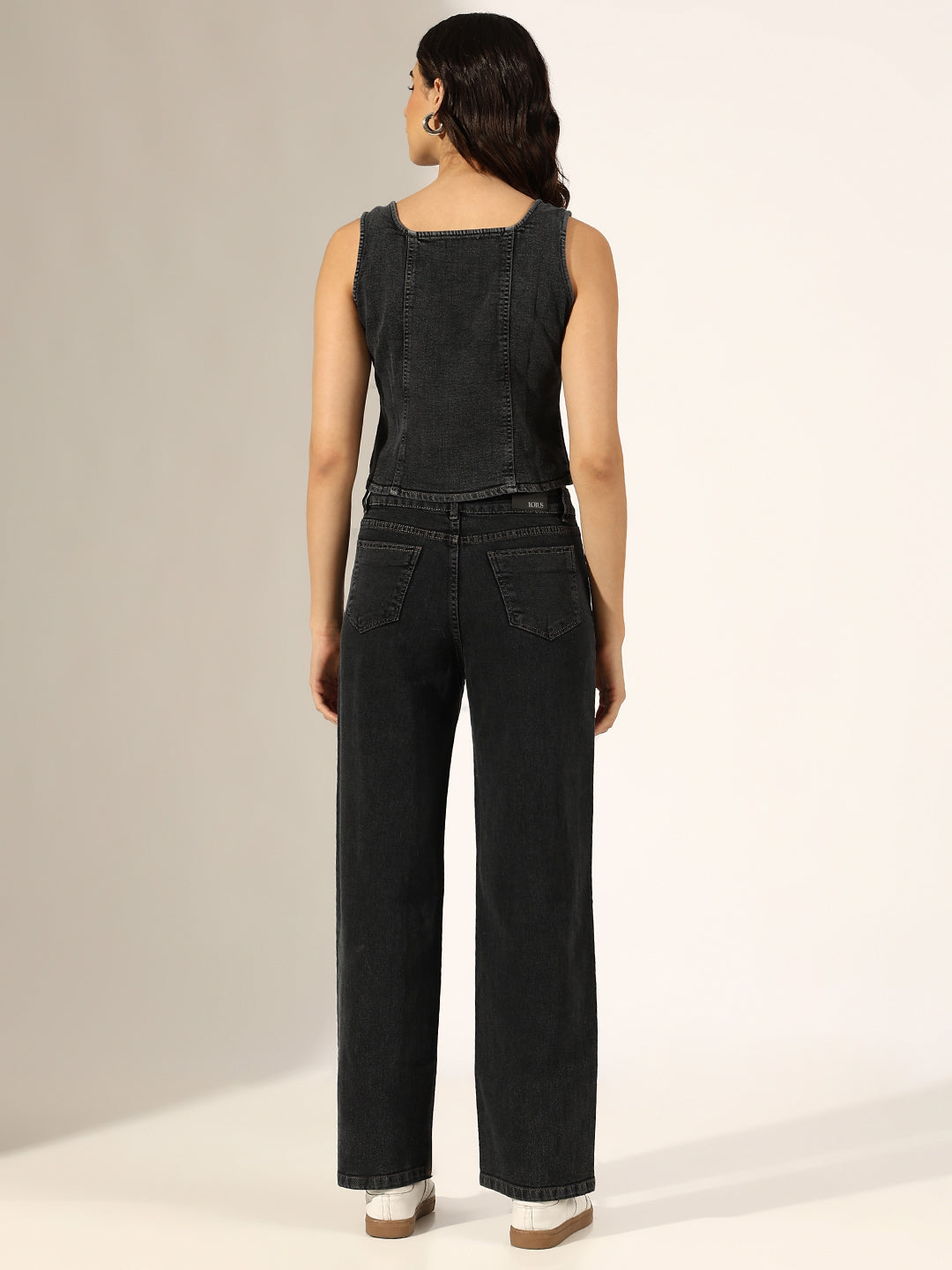 Women's Charcoal Denim Zip-Front Top & Jeans Co-Ord Set