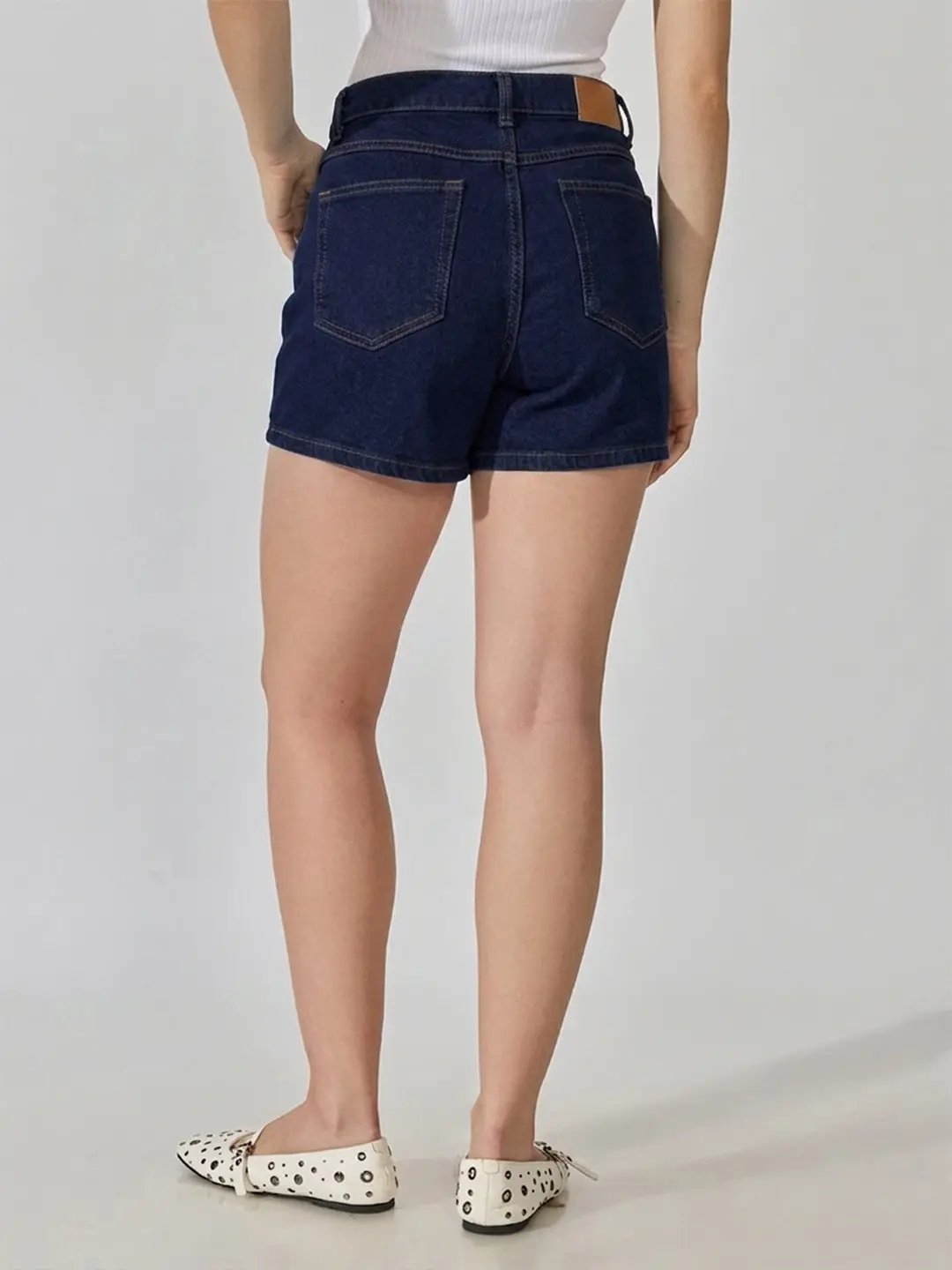 Women's Navyblue High-Rise Wrap Front Denim Mini Skort - from SHOWOFFFF