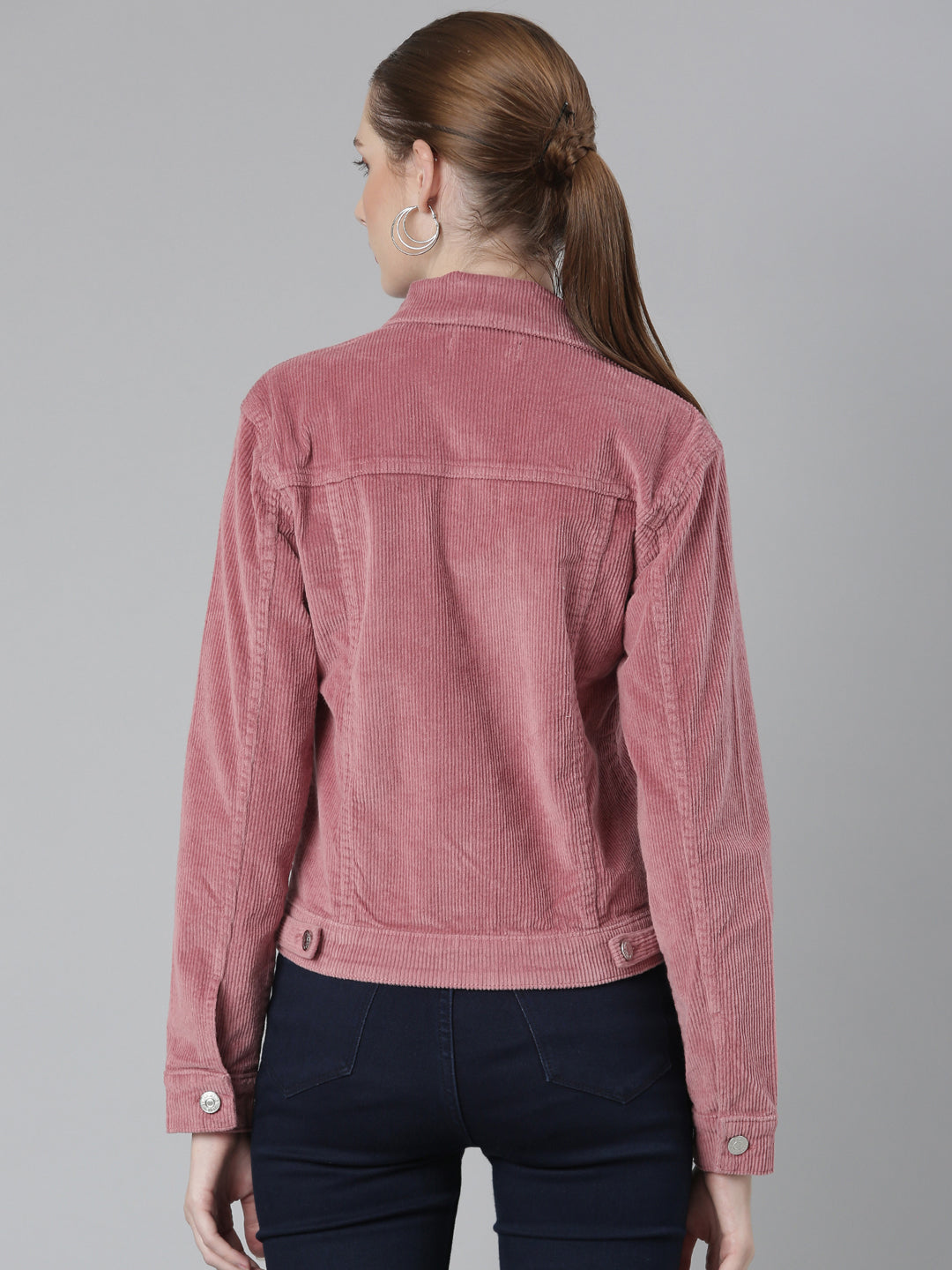 Women Mauve Solid Tailored Jacket