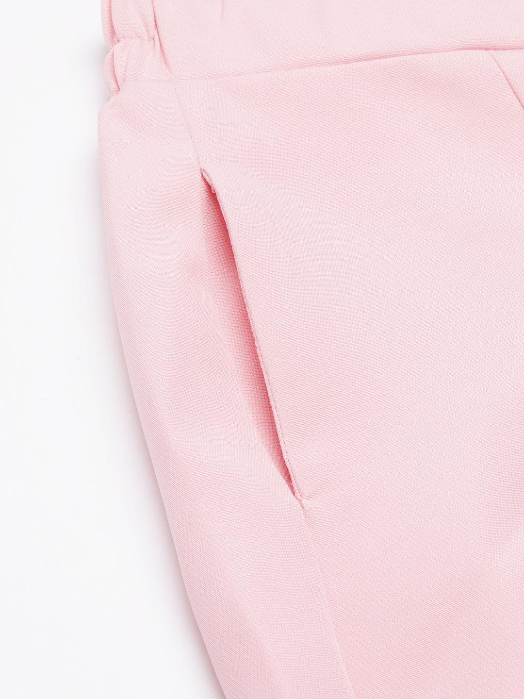 Women Pink Solid Parallel Trousers