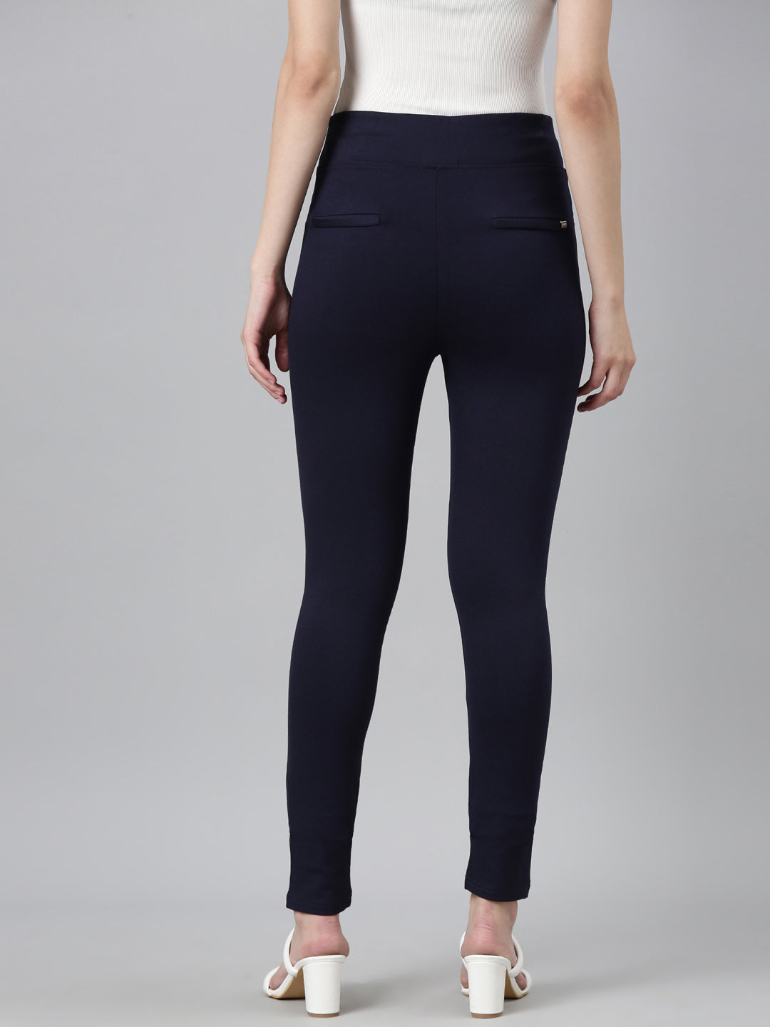 Women Solid Skinny Fit Navy Blue Jegging