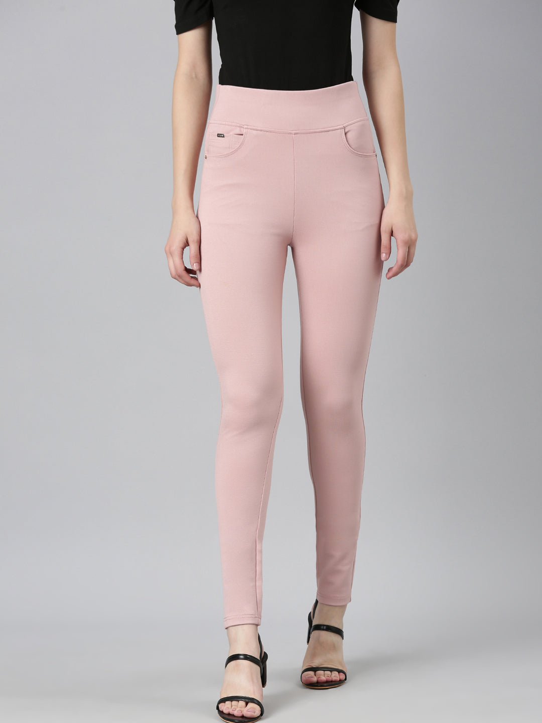 Women Solid Skinny Fit Pink Jegging