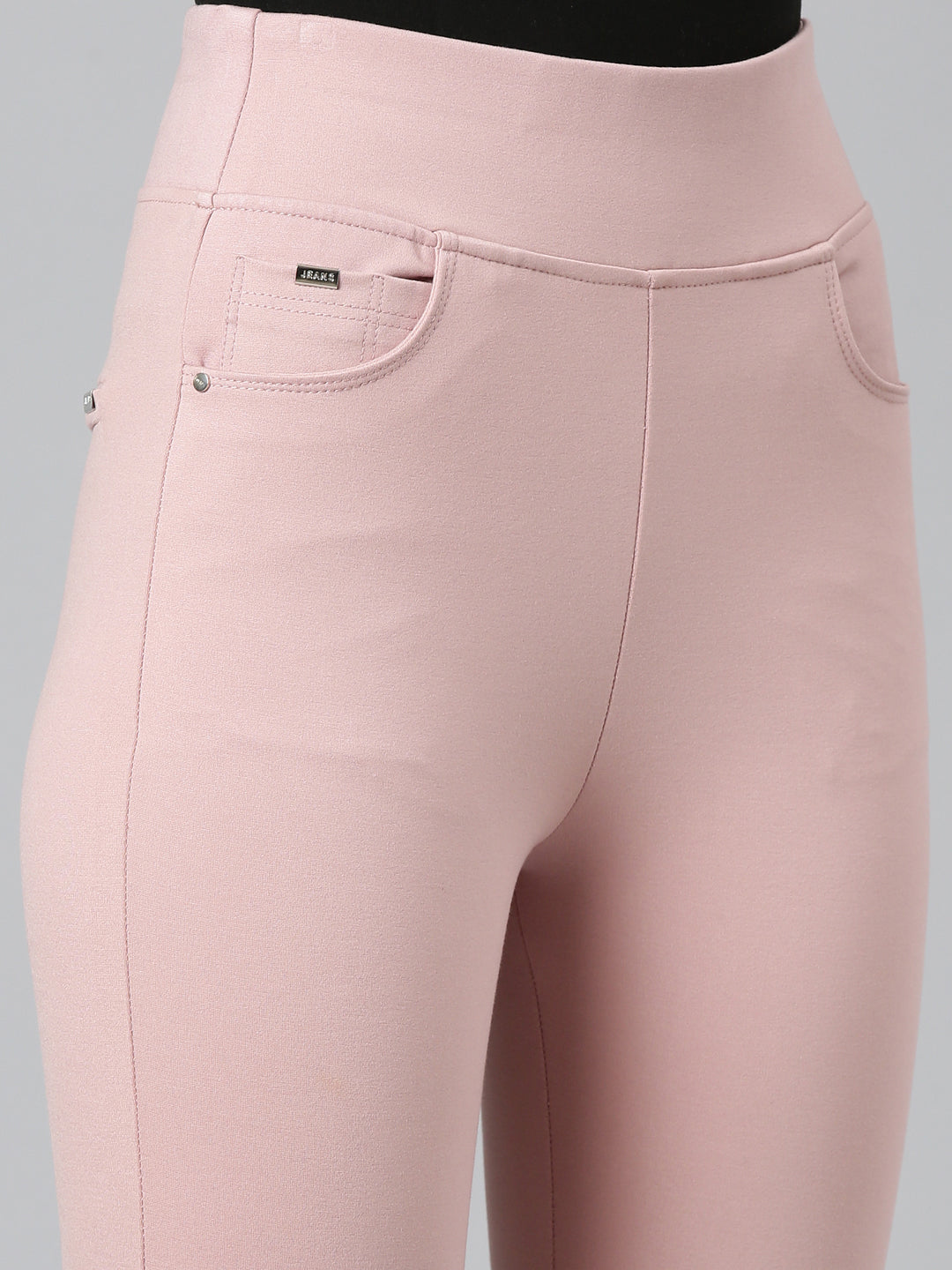 Women Solid Skinny Fit Pink Jegging