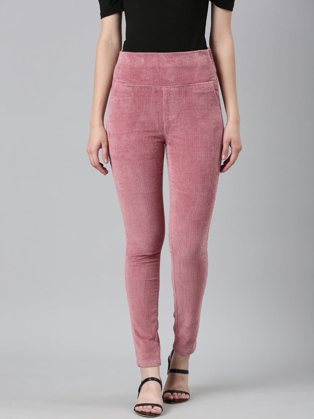 Women Solid Slim Fit Mauve Jegging