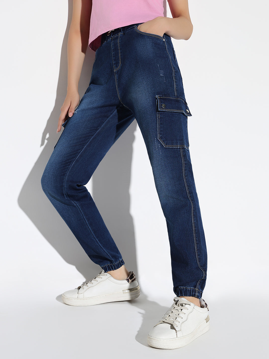 Women Blue Jogger Jeans