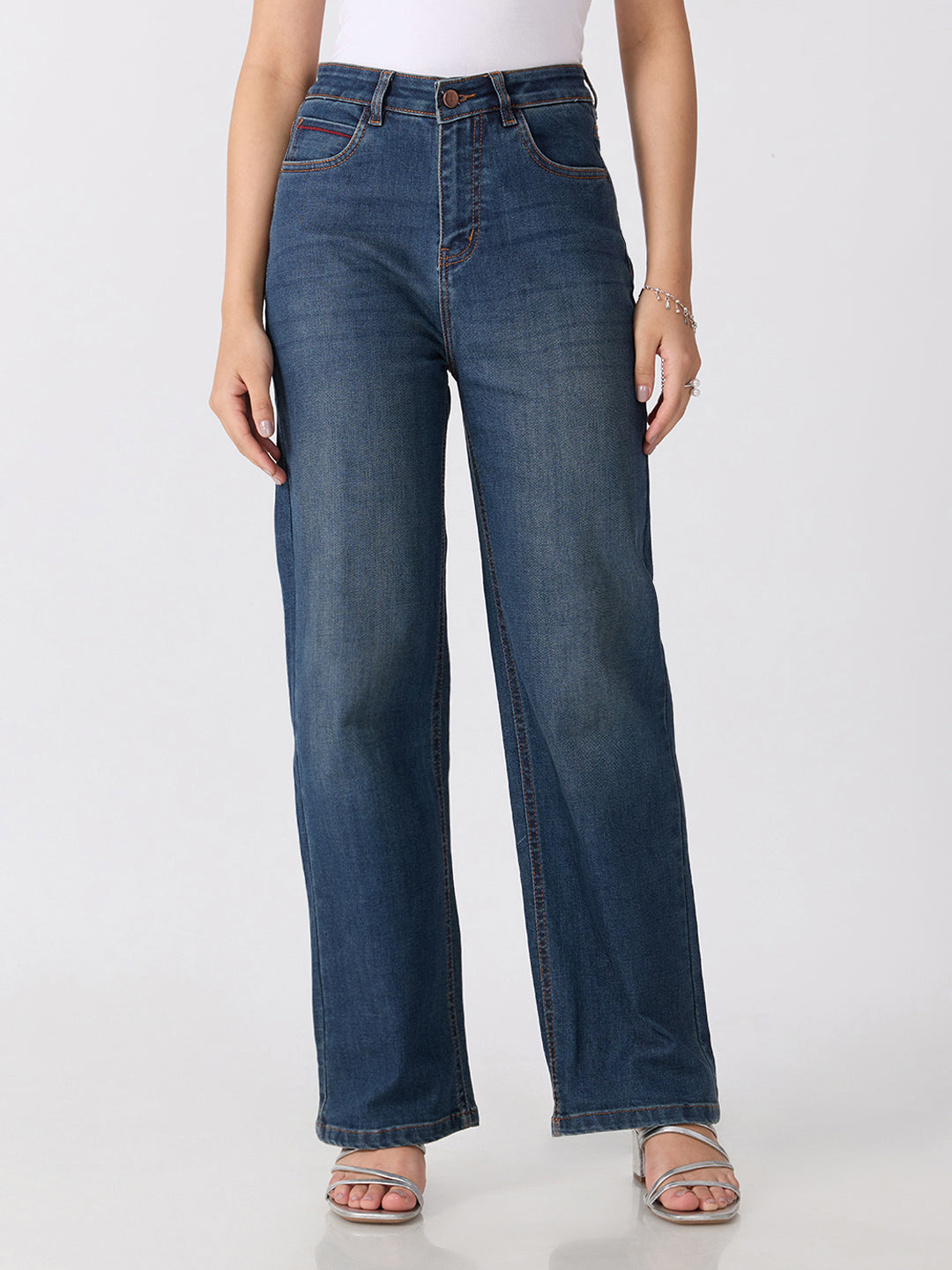 Women’s Blue High Rise Striaght Leg Jeans