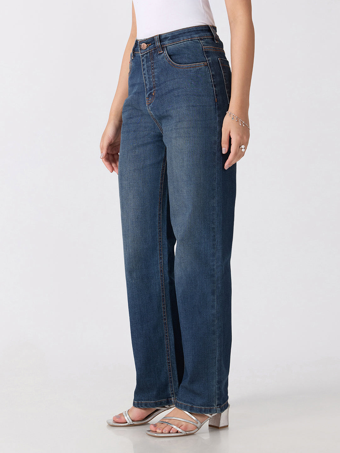 Women’s Blue High Rise Striaght Leg Jeans