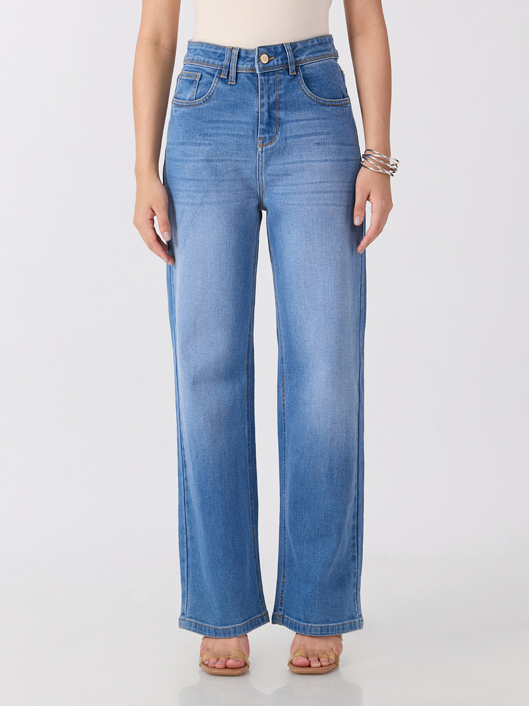 Women’s Blue High Rise Striaght Leg Jeans