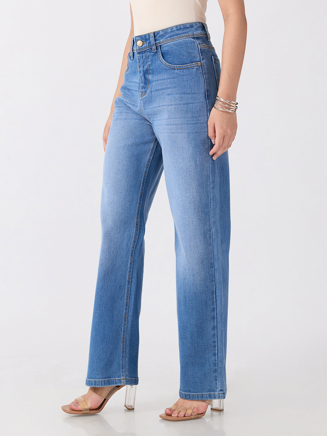Women’s Blue High Rise Striaght Leg Jeans