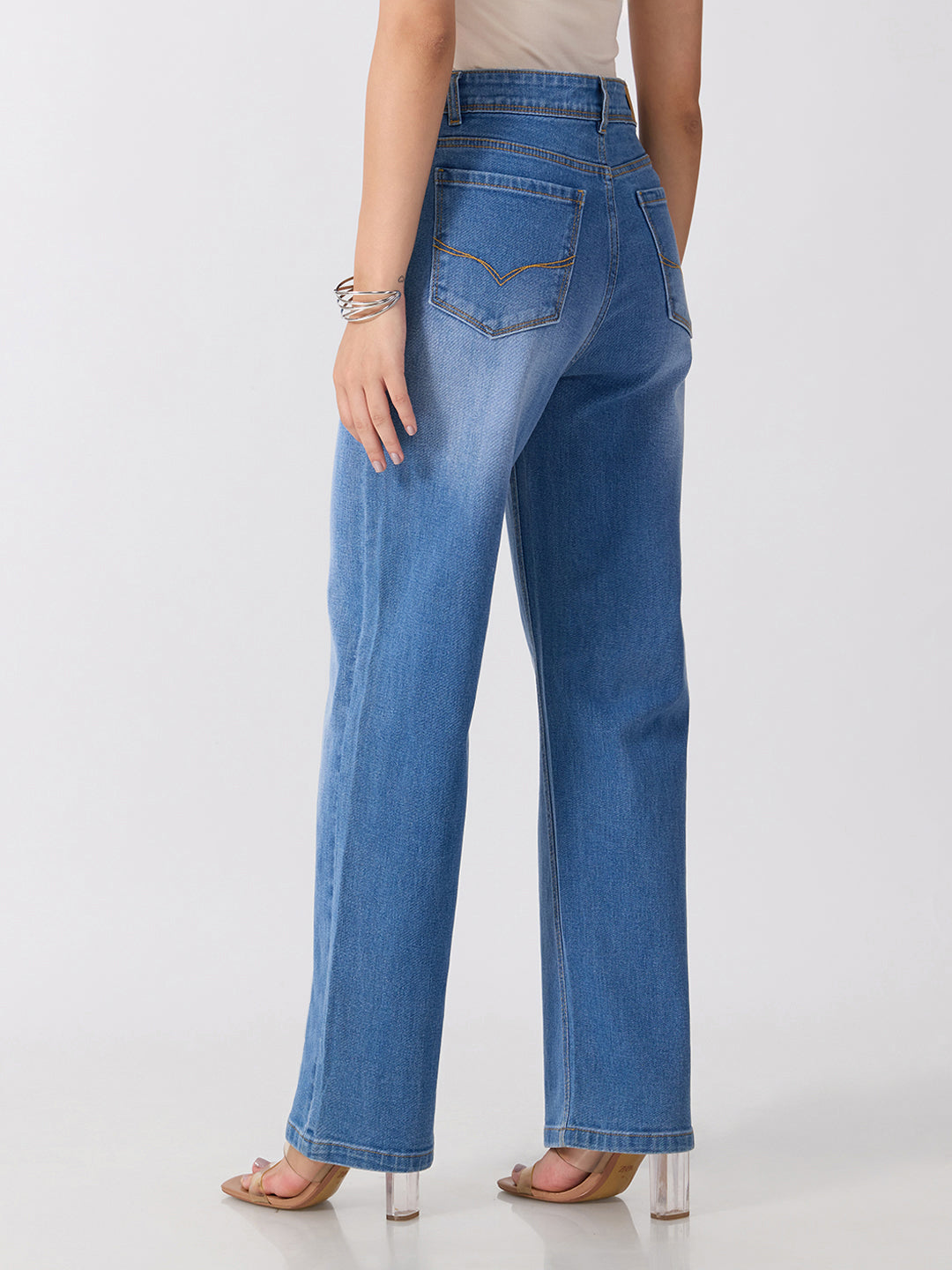 Women’s Blue High Rise Striaght Leg Jeans