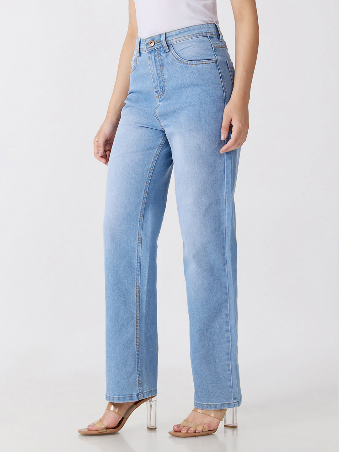Women’s Blue High Rise Striaght Leg Jeans