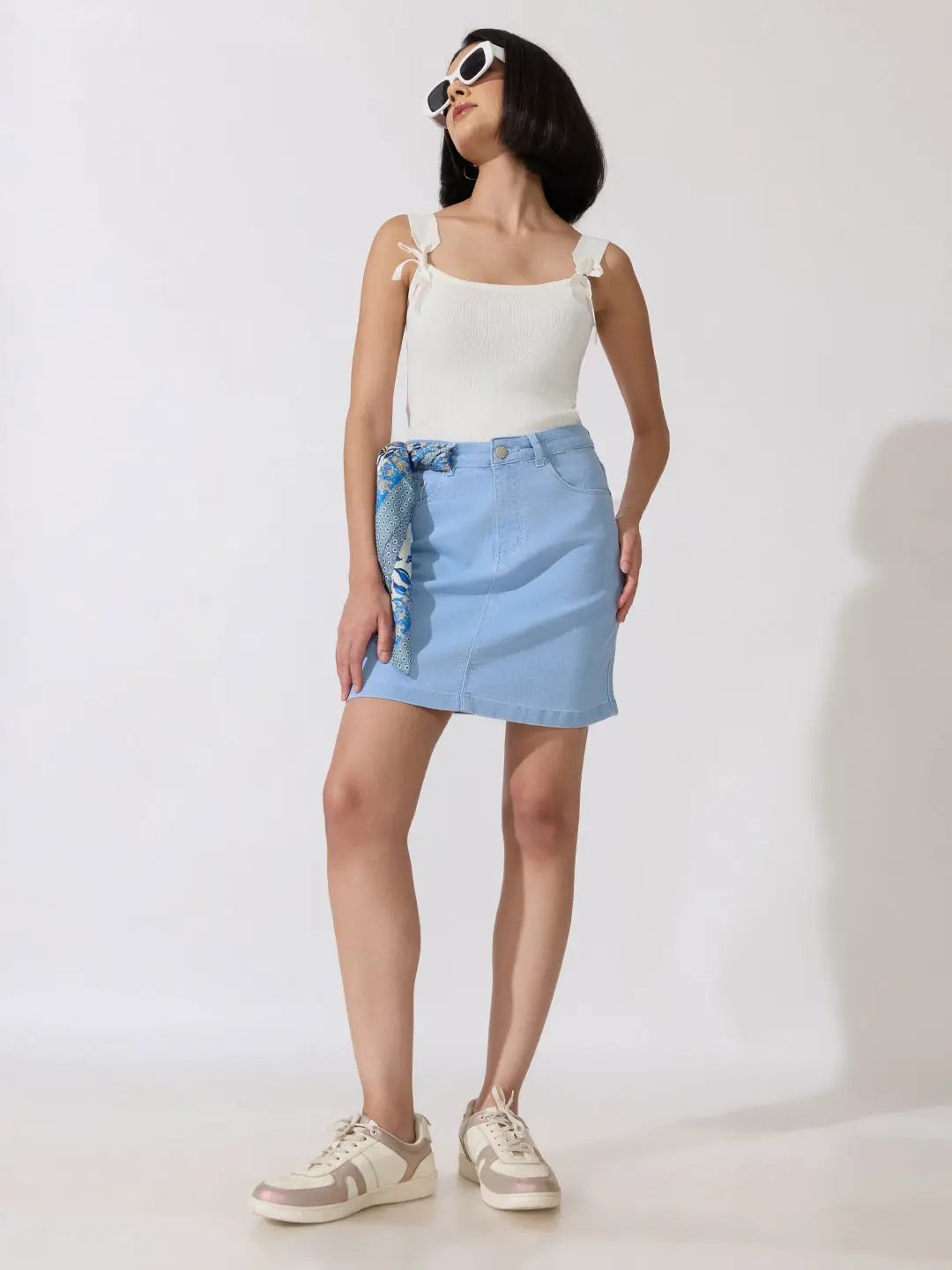 Women's Blue Denim Mini Skirt