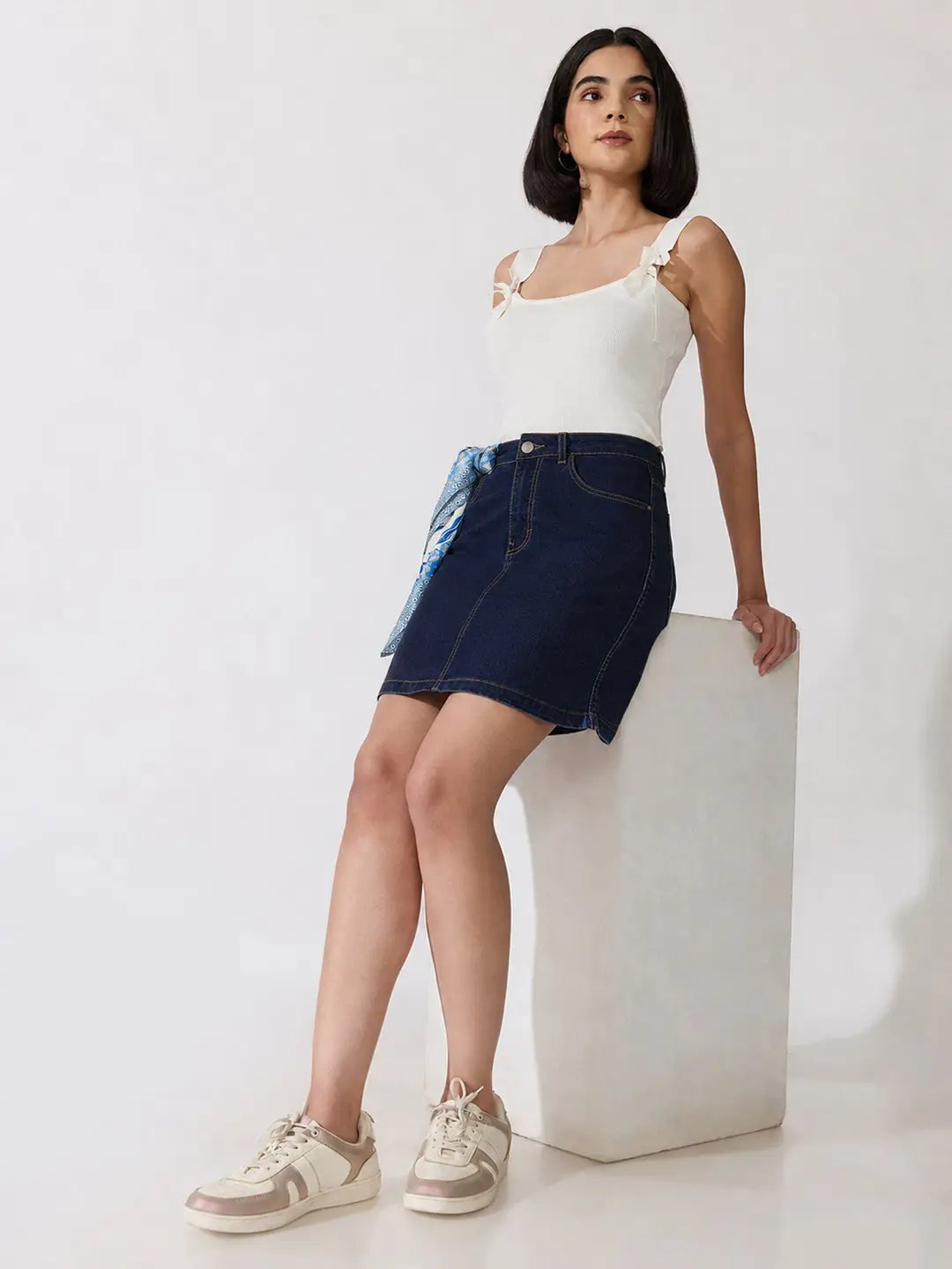 Women's NavyBlue Denim Mini Skirt - from SHOWOFFFF