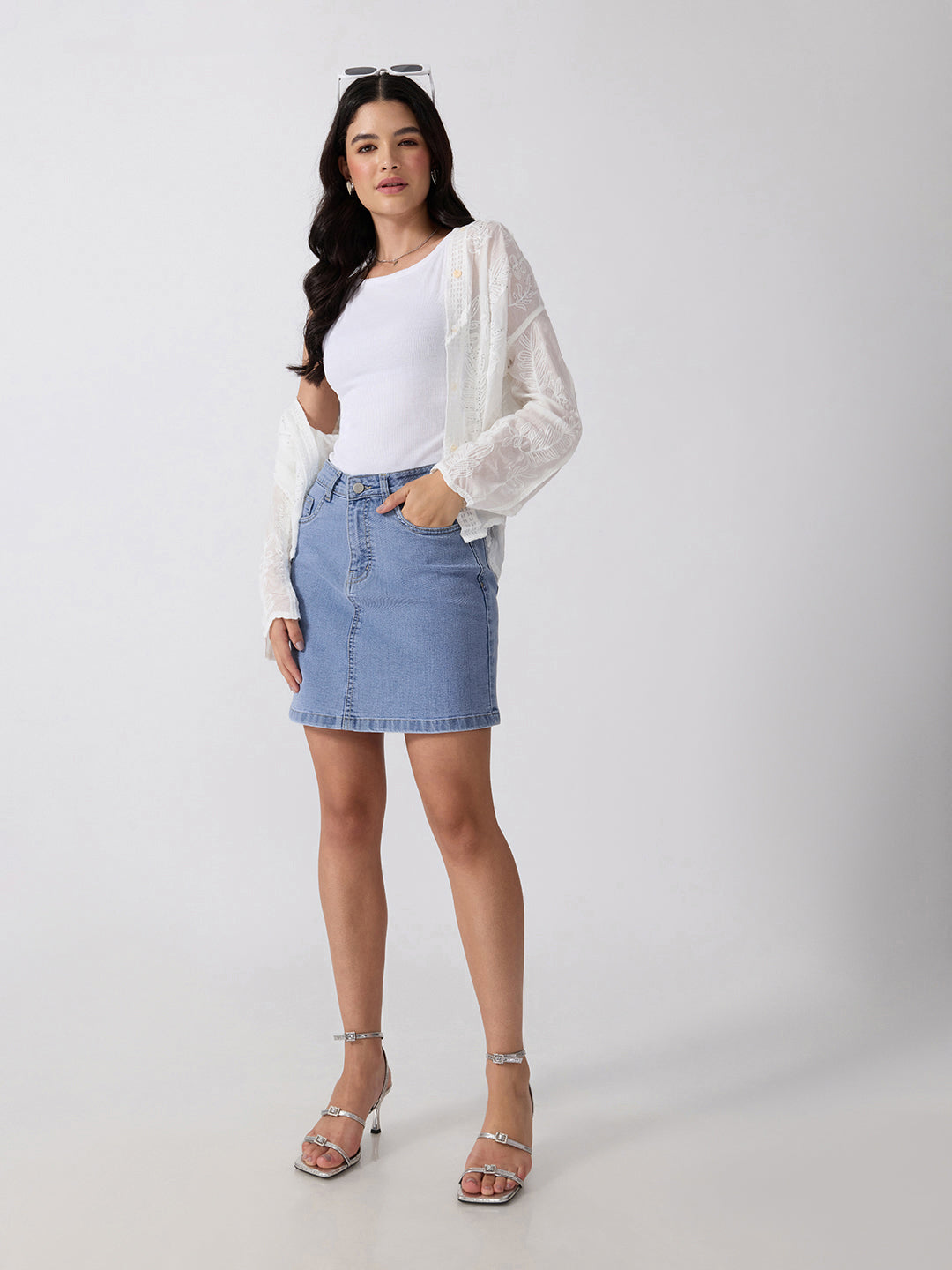 Women’s Blue Denim Mini Skirt