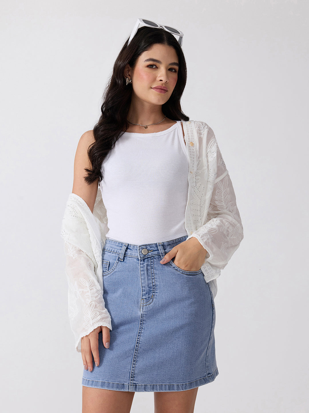 Women’s Blue Denim Mini Skirt