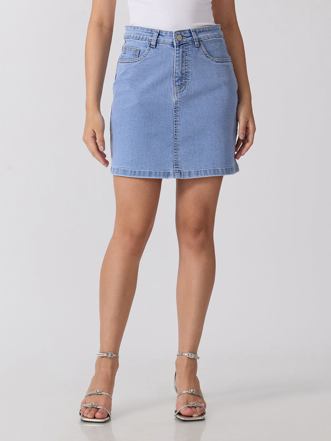Women’s Light Blue Denim Mini Skirt