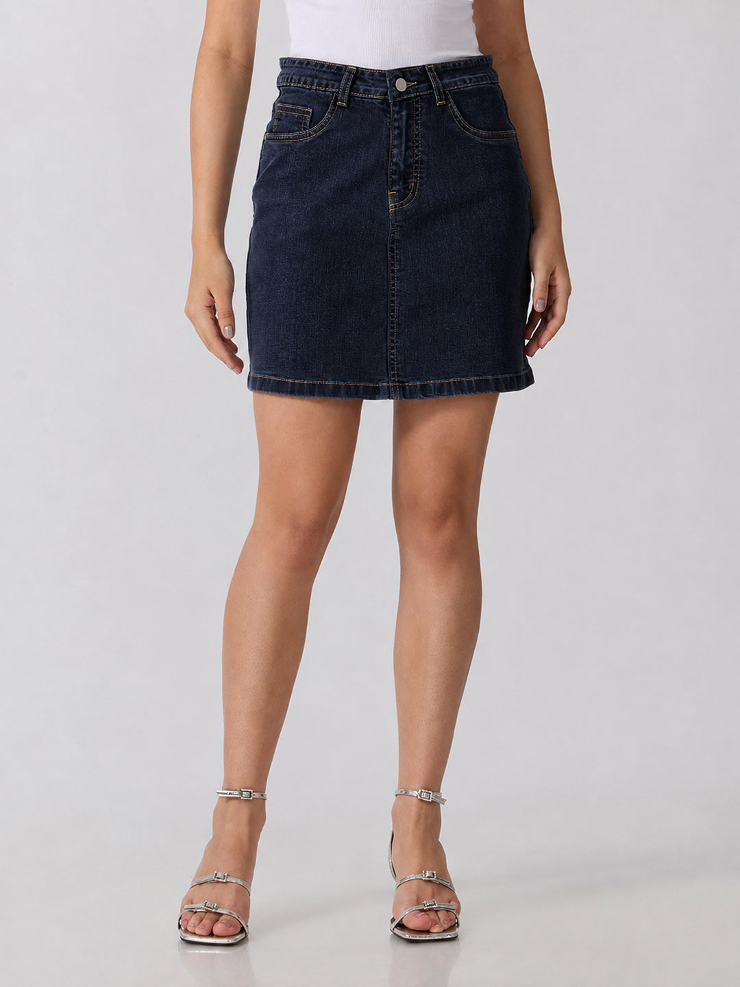 Women’s Navy Blue Denim Mini Skirt
