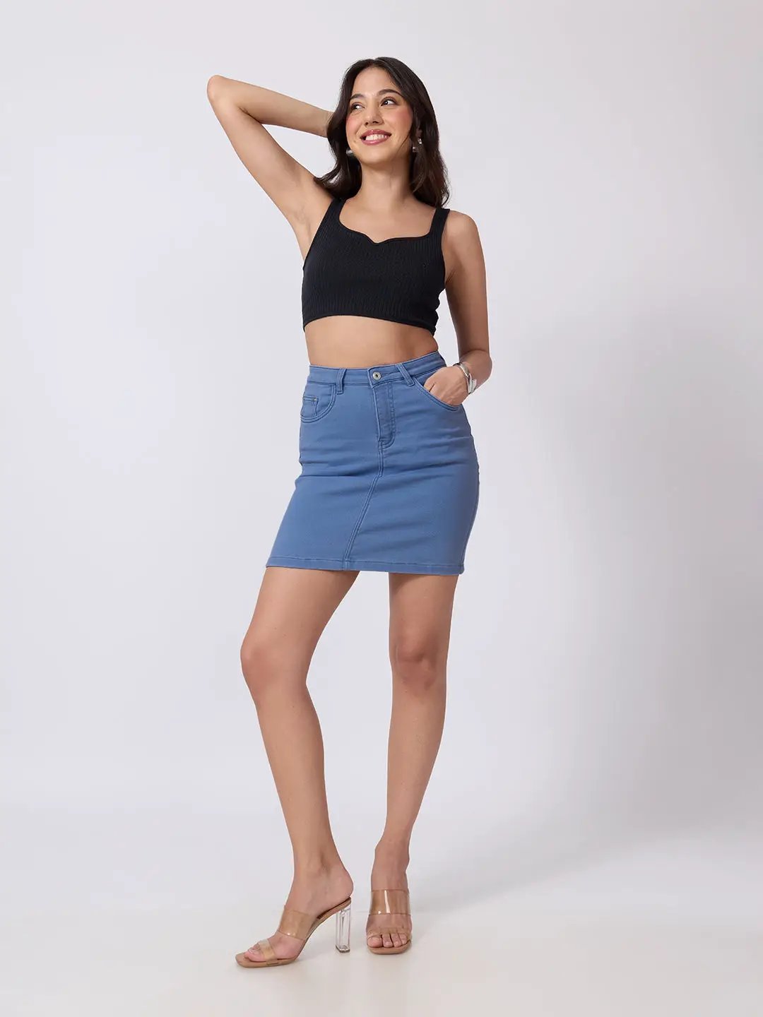 Women's Blue Denim Mini Skirt