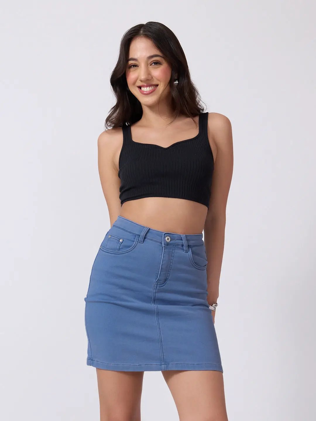 Women's Blue Denim Mini Skirt