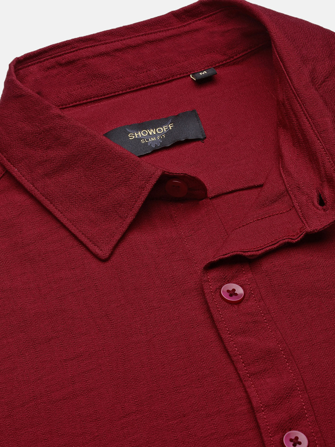 Men Solid Red Slim Fit Shirt