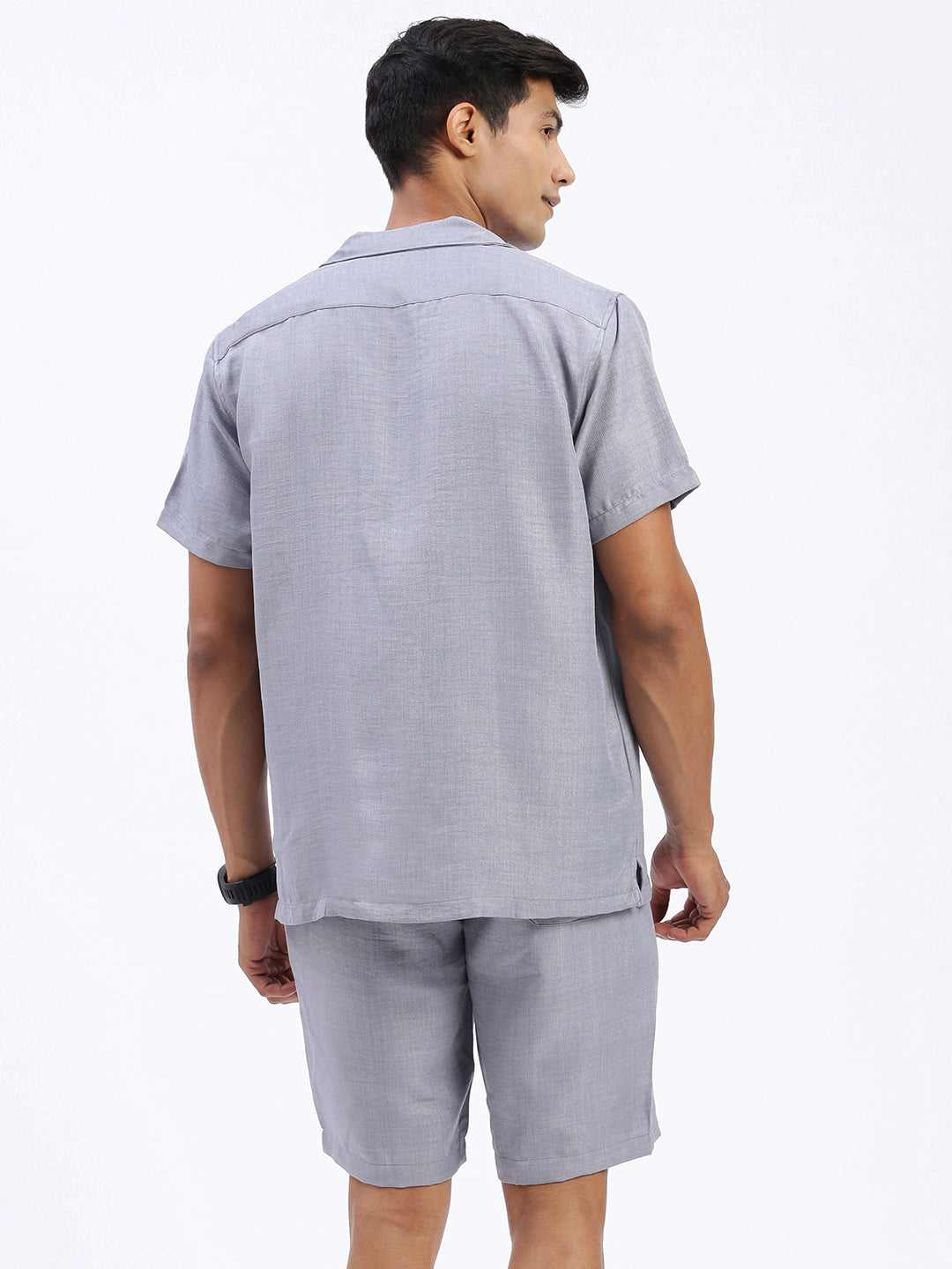 Men Solid Grey Co Ords Set