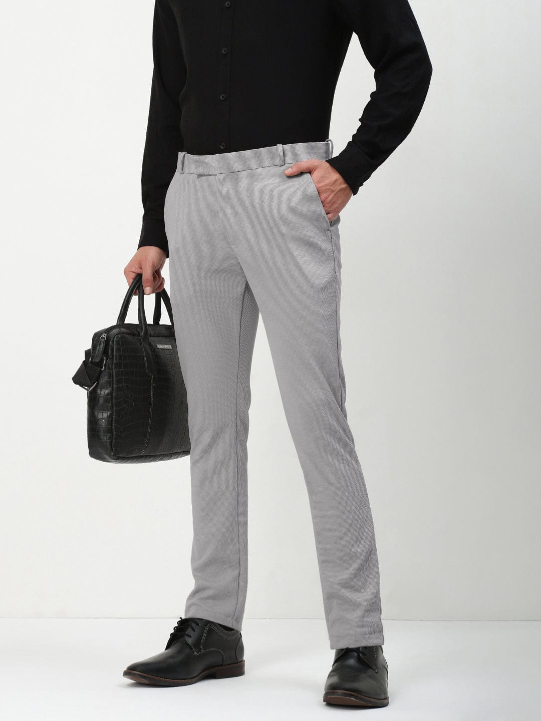 Men's Grey Formal Trousers
