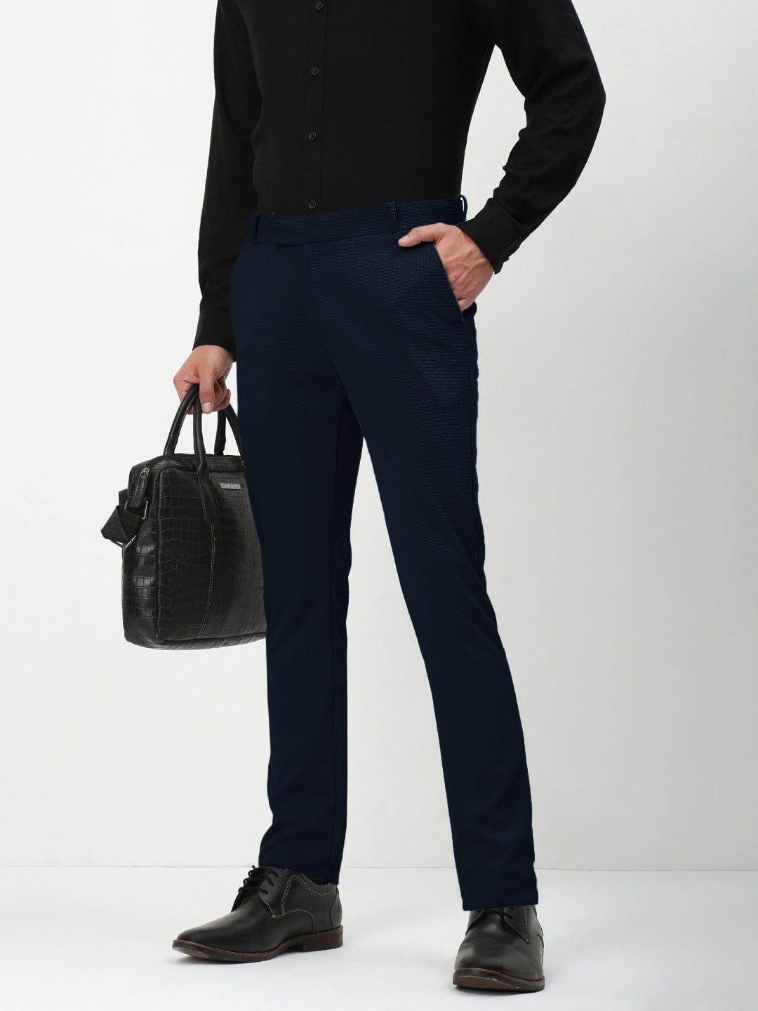 Men's Navy Blue Formal Trousers