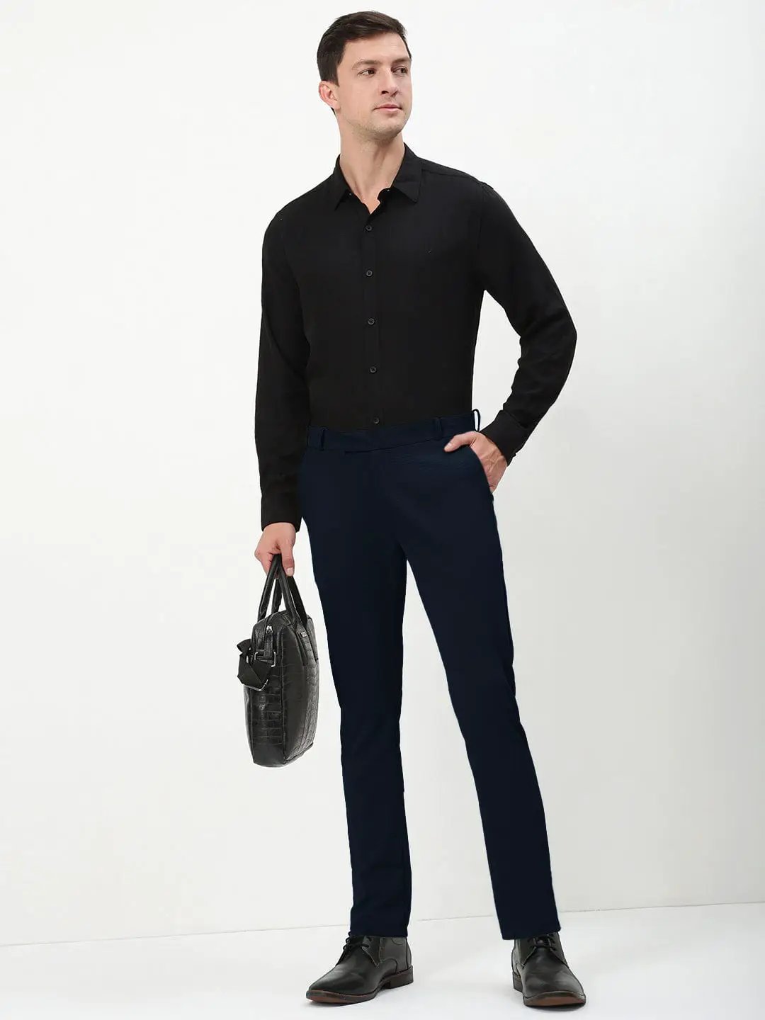Men's Navy Blue Formal Trousers - from SHOWOFFFF
