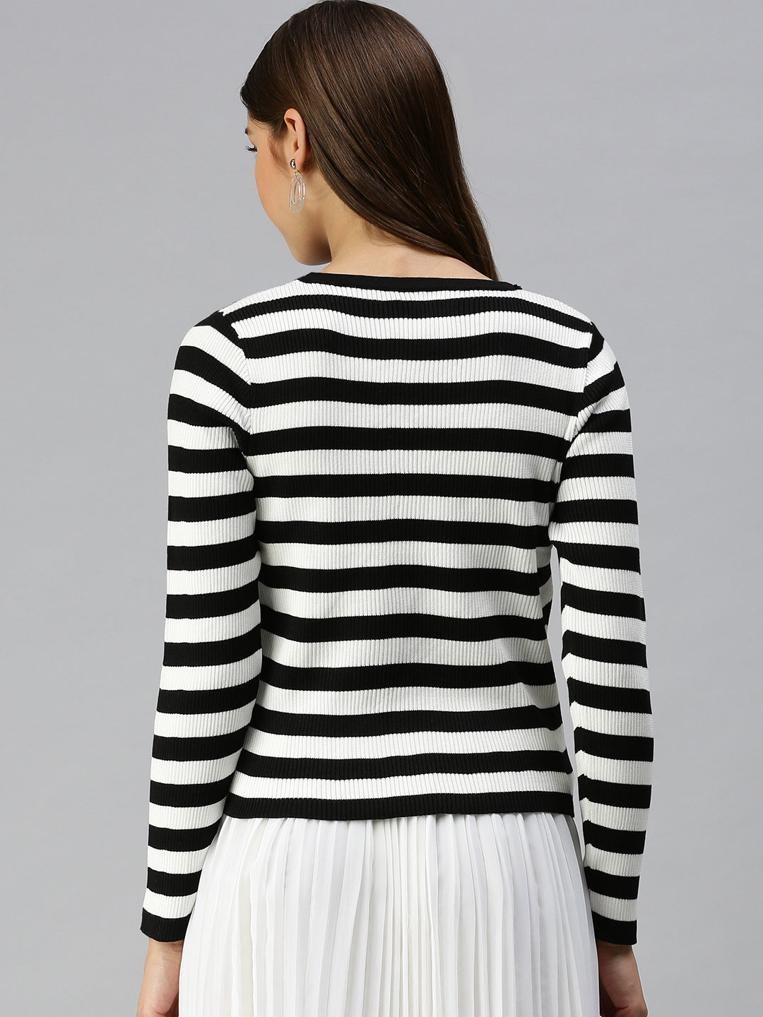 Women's Black Striped Top