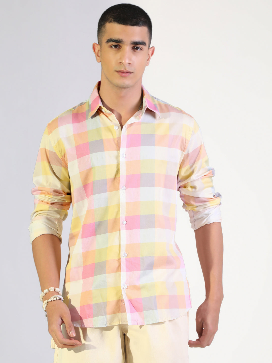 Men's Checked Multi-Colour Regular Fit Casual Shirt