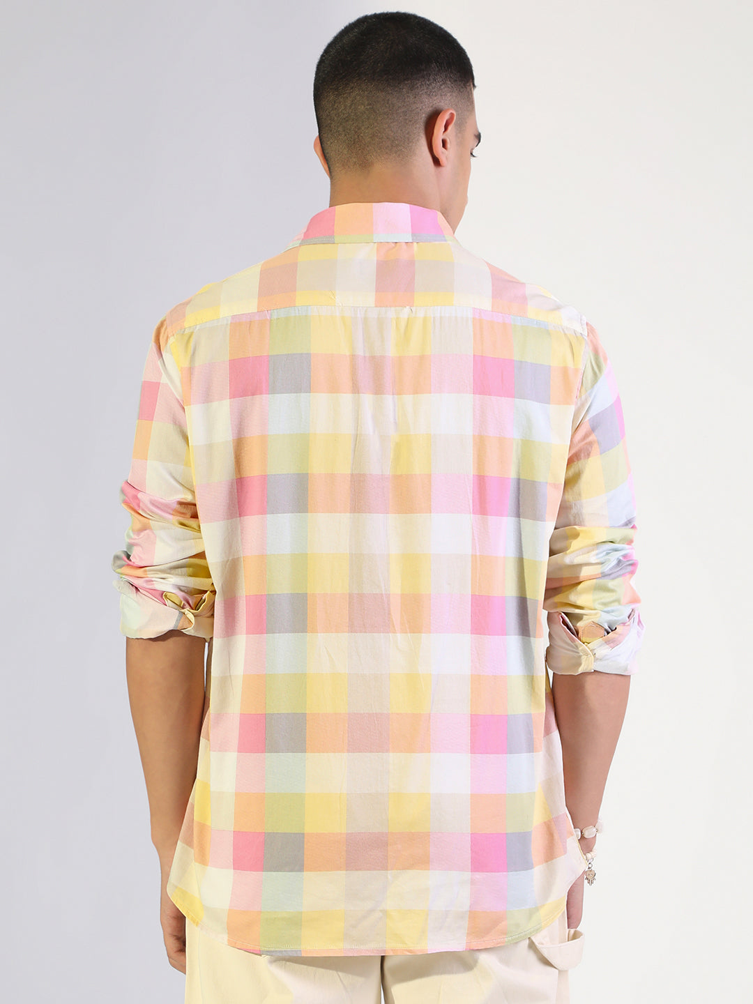 Men's Checked Multi-Colour Regular Fit Casual Shirt