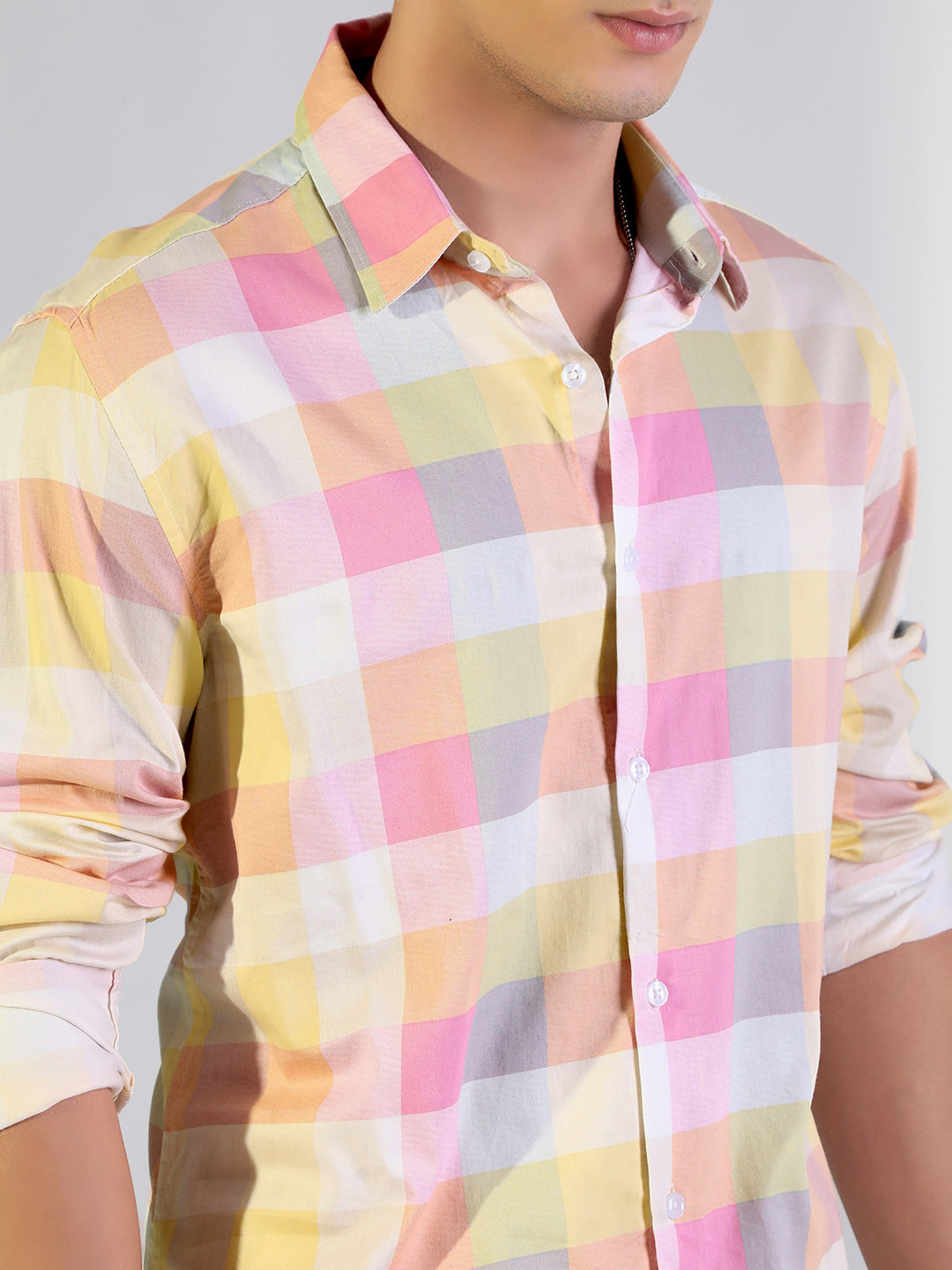 Men's Checked Multi-Colour Regular Fit Casual Shirt