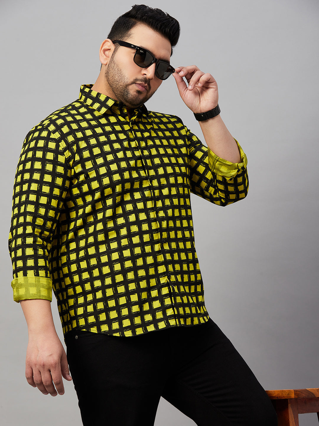 Men Printed Black Comfort Shirt