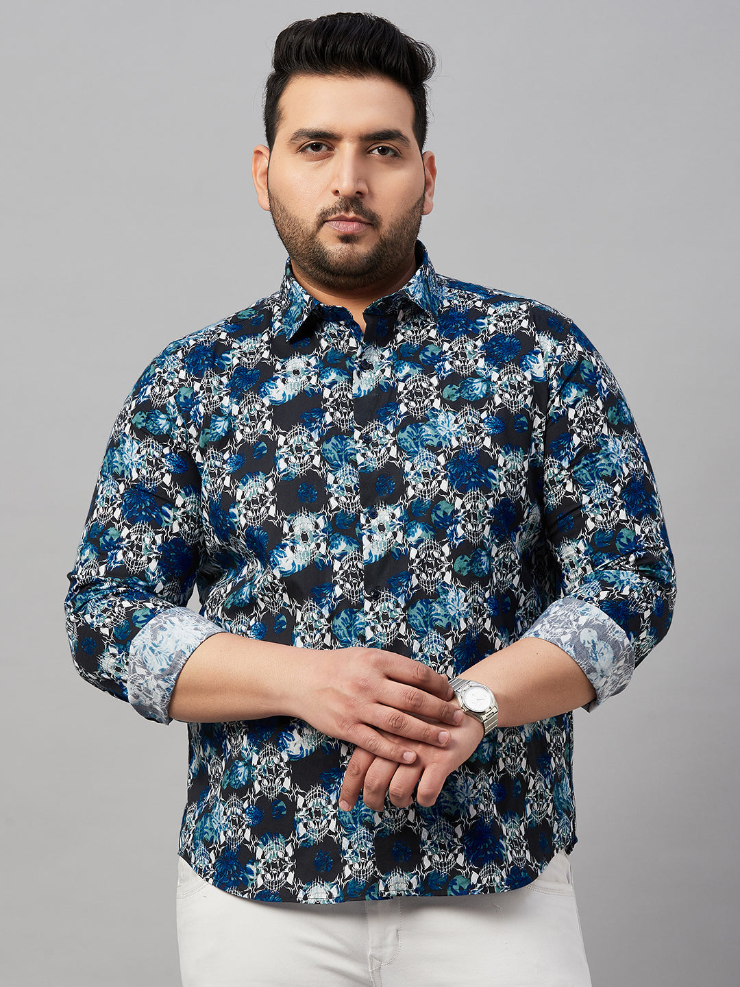 Men Printed Black Comfort Shirt