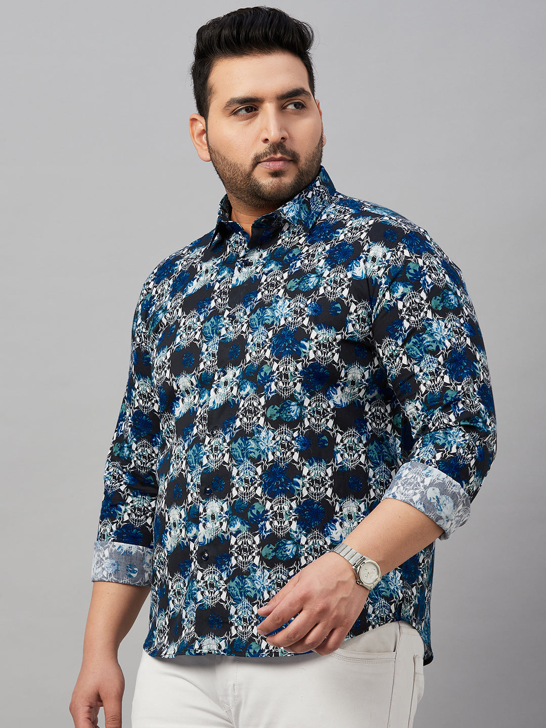 Men Printed Black Comfort Shirt