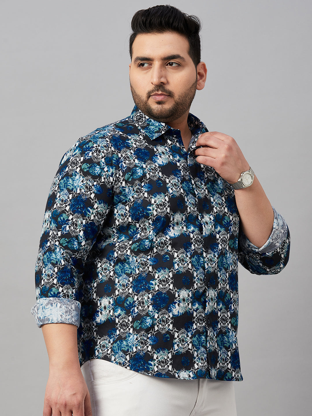 Men Printed Black Comfort Shirt