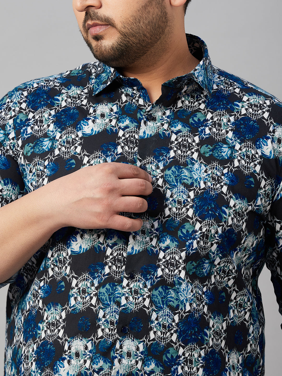 Men Printed Black Comfort Shirt