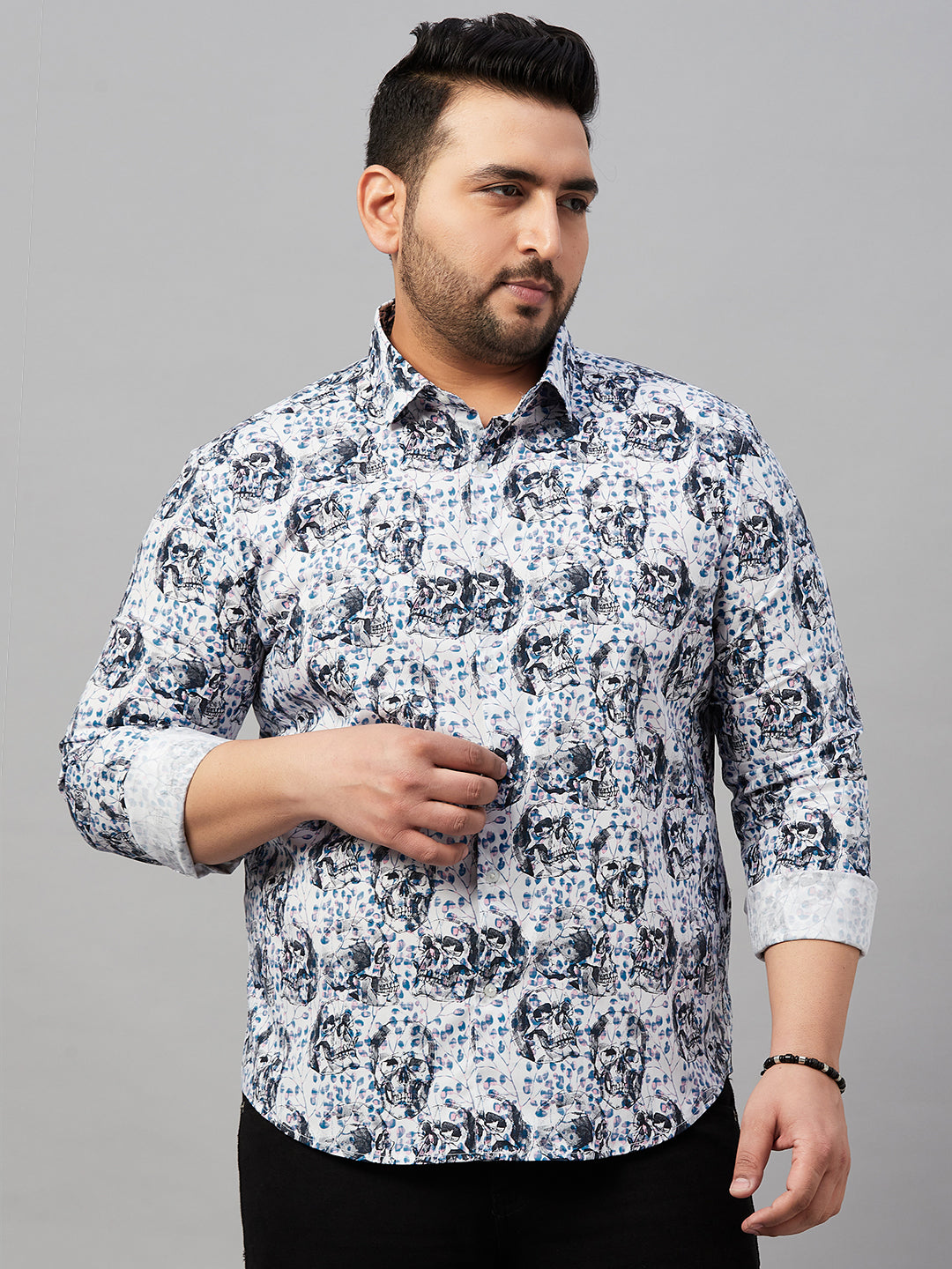 Men Printed White Comfort Shirt