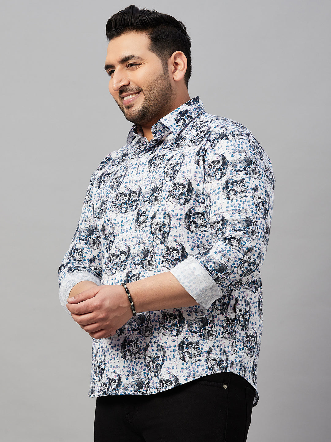 Men Printed White Comfort Shirt