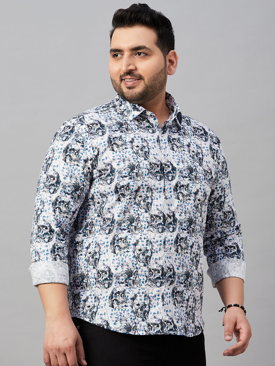 Men Printed White Comfort Shirt