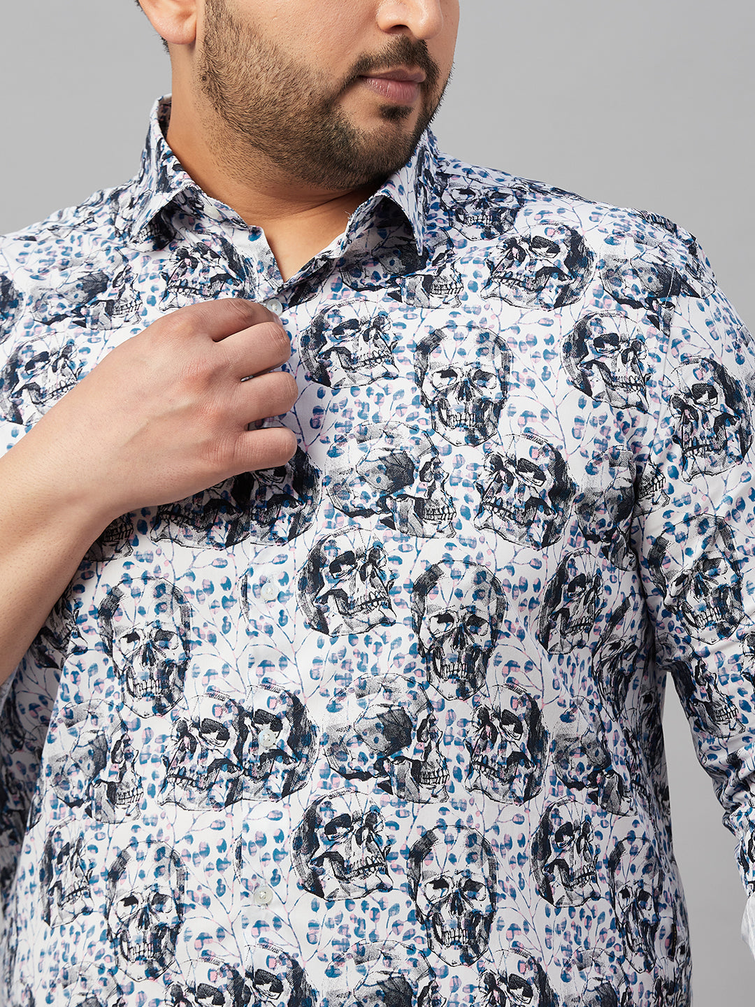 Men Printed White Comfort Shirt