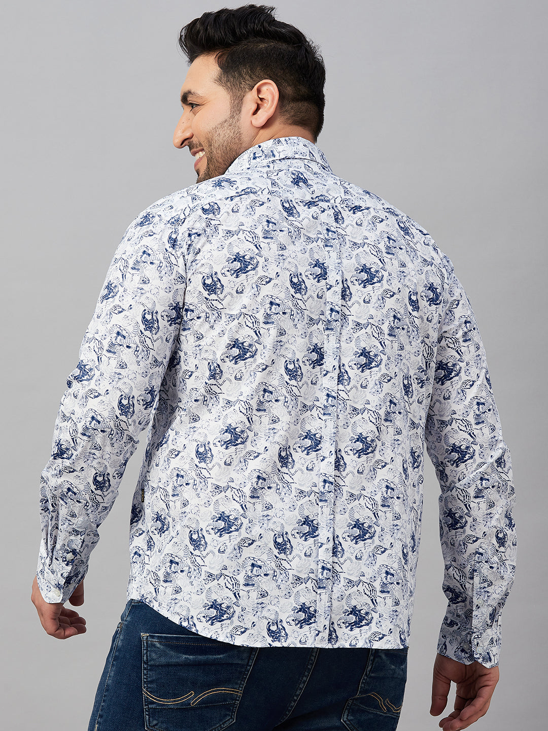 Men Printed White Comfort Shirt