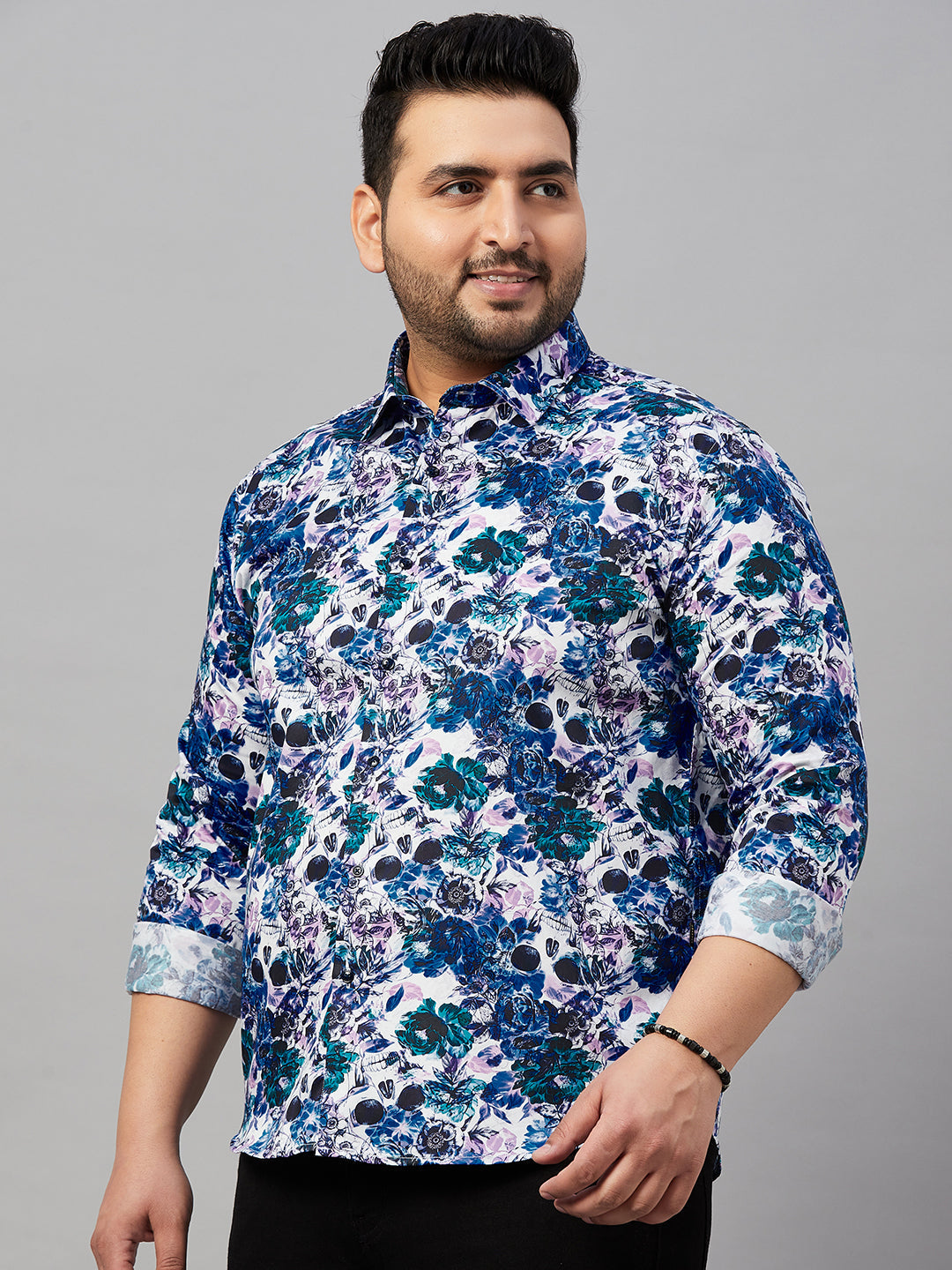 Men Printed Blue Comfort Shirt