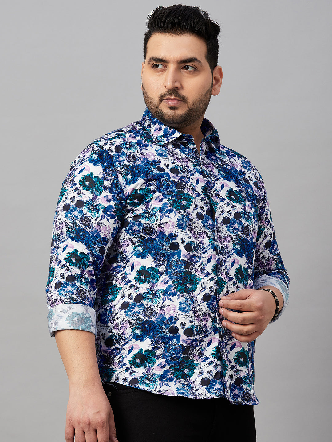 Men Printed Blue Comfort Shirt